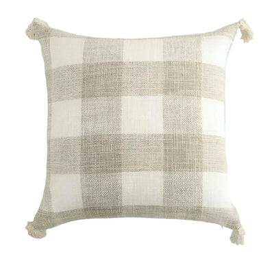 Soulety - Housse de Coussin Décorative avec Franges en Lin - Soulety