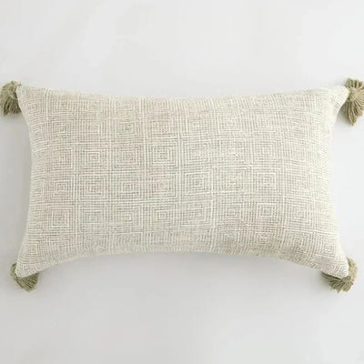 Soulety - Housse de Coussin Décorative avec Franges en Lin - Soulety