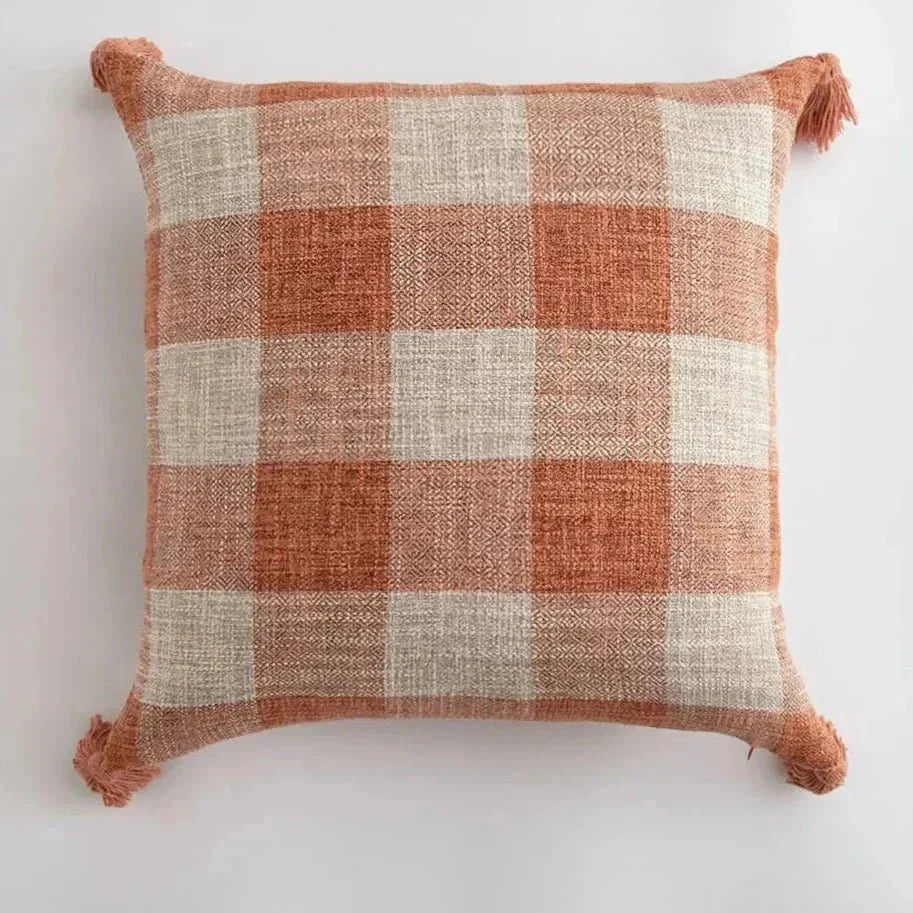 Soulety - Housse de Coussin Décorative avec Franges en Lin - Soulety