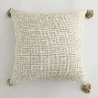 Soulety - Housse de Coussin Décorative avec Franges en Lin - Soulety